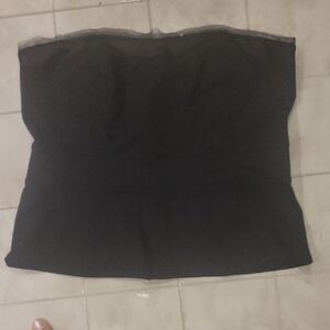 White House Black Market Black Strapless Bustier Top